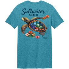 Glass Turtle - Heather Galapagos Blue - Softstyle Glass Turtle - Heather Galapagos Blue - Softstyle